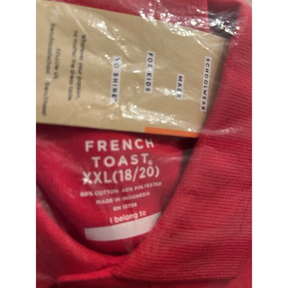 French Toast Boys Uniform Red Polo XXL 18-20, New With Tags, NWT - Picture 3 of 4